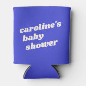 Rafraîchisseur Pour Canette Personalized Modern Bright Blue Retro Baby Shower  (Devant)