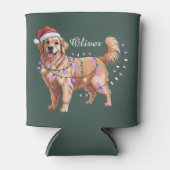 Rafraîchisseur Pour Canette Personalized Name Christmas Golden Retriever Dog  (Devant)