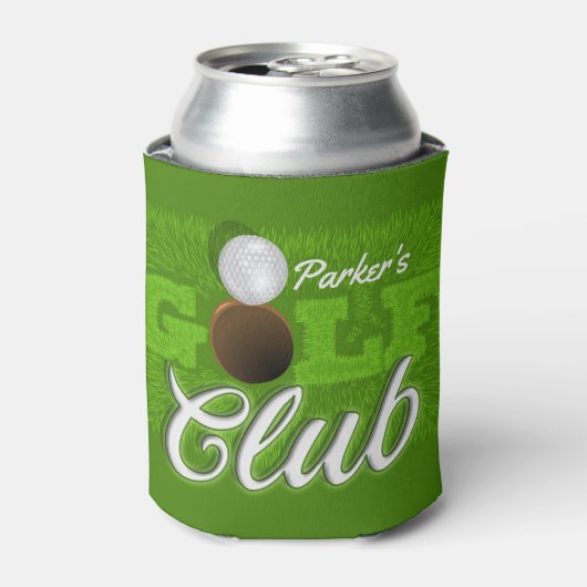 Rafraîchisseur Pour Canette Personalized NAME Golfer Green Golf Course Club (Can devant)