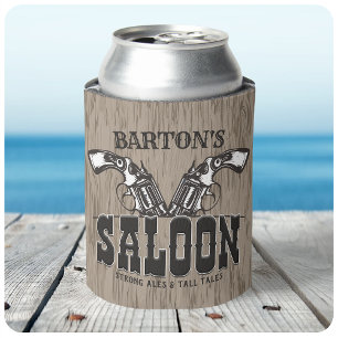 Rafraîchisseur Pour Canette Personalized NAME Wild West Gun Revolver Saloon