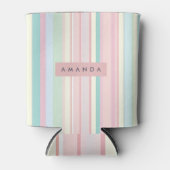Rafraîchisseur Pour Canette Personalized Pastel Candy Stripe Design (Devant)