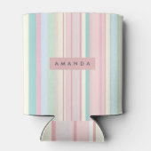 Rafraîchisseur Pour Canette Personalized Pastel Candy Stripe Design (Dos)