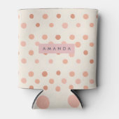 Rafraîchisseur Pour Canette Personalized Pastel Peach & Blush Polka Dot  (Devant)