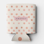 Rafraîchisseur Pour Canette Personalized Pastel Peach & Blush Polka Dot  (Dos)