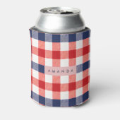 Rafraîchisseur Pour Canette Personalized Patriotic Red, White & Blue Gingham (Can Dos)