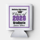 Rafraîchisseur Pour Canette Personalized Purple Class of 2026 Graduation Party (Dos)