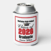 Rafraîchisseur Pour Canette Personalized Red Class of 2026 Graduation Party (Can Dos)