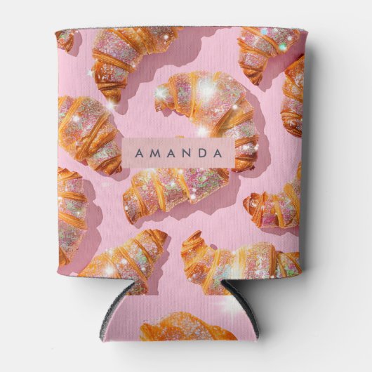 Rafraîchisseur Pour Canette Personalized Sparkle Croissant Style (Devant)
