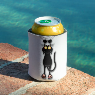 Rafraîchisseur Pour Canette Personnage de chat drôle grattant le tissu