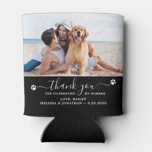 Rafraîchisseur Pour Canette Personnalisé 2 Animal Photo Merci Chien Mariage Fa (Dos)