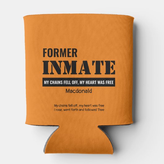 Rafraîchisseur Pour Canette Personnalisé Ancien INMATE Christian (Dos)