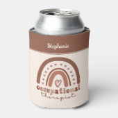 Rafraîchisseur Pour Canette Personnalisé Boho Arc-en-ciel OT ergothérapie (Can devant)