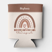 Rafraîchisseur Pour Canette Personnalisé Boho Arc-en-ciel OT ergothérapie (Devant)