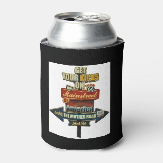 RAFRAÎCHISSEUR  POUR CANETTE PERSONNALISÉ "CAN COOLER" ***ROUTE 66*** (Can devant)