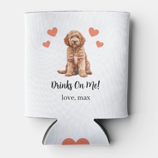 Rafraîchisseur Pour Canette Personnalisé Goldendoodle Mariage pour animaux de  (Devant)