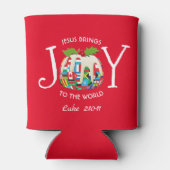 Rafraîchisseur Pour Canette Personnalisé | JOY TO THE WORLD Flags | Festive (Dos)