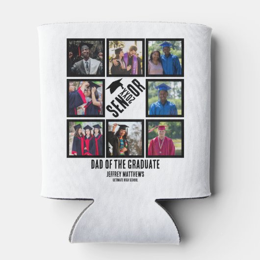 Rafraîchisseur Pour Canette Personnalisé papa de l'étudiant principal 8 Photo  (Dos)