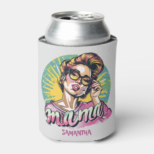 Rafraîchisseur Pour Canette Personnalisé Retro Mama Pop Art (16) (Can devant)