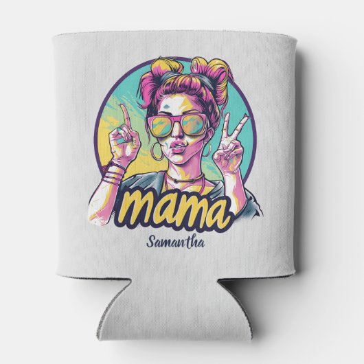 Rafraîchisseur Pour Canette Personnalisé Retro Mama Pop Art (19) (Dos)