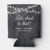 Rafraîchisseur Pour Canette Personnalisé Rustique Mariage Élégant Pays Lumière (Dos)