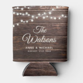 Rafraîchisseur Pour Canette Personnalisé Rustique Mariage Élégant Pays Lumière (Devant)