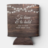 Rafraîchisseur Pour Canette Personnalisé Rustique Mariage Élégant Pays Lumière (Dos)