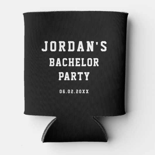 Rafraîchisseur Pour Canette Personnalisé Simple Moderne Cool Bachelor Party (Devant)