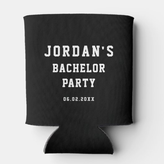 Rafraîchisseur Pour Canette Personnalisé Simple Moderne Cool Bachelor Party (Dos)