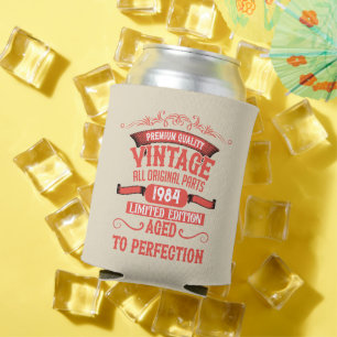 Rafraîchisseur Pour Canette Personnalisé vintage 40e anniversaire rouge