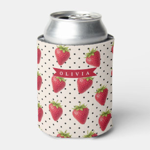 Rafraîchisseur Pour Canette Personnalisé Vintage Fraise Points Rétro Ancien
