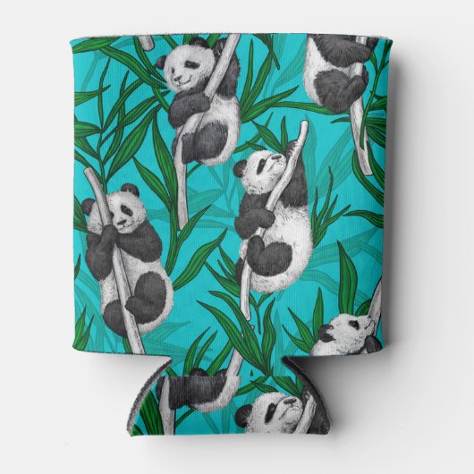 Rafraîchisseur Pour Canette Petits panda turquoise (Devant)