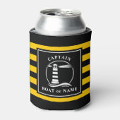 Rafraîchisseur Pour Canette Phare classique Capitaine ou nom de bateau Jaune (Can devant)
