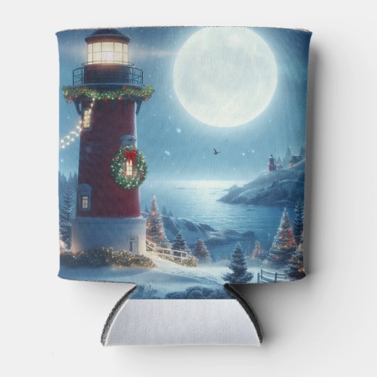 Rafraîchisseur Pour Canette Phare de Noël nautique (Devant)