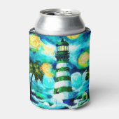 Rafraîchisseur Pour Canette Phare Tropical Palm Trees Côtier Nautique (Can devant)