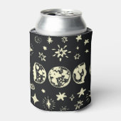 Rafraîchisseur Pour Canette Phases Lune : Nuit étoilée Vintage. (Can devant)