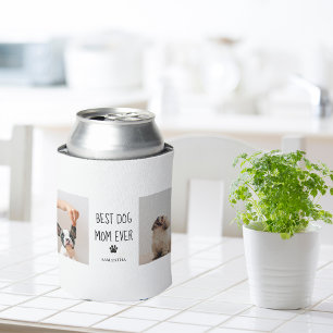 Rafraîchisseur Pour Canette Photo Collage moderne Meilleur Chien Maman Jamais