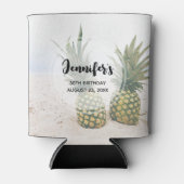 Rafraîchisseur Pour Canette Photo de 2 ananas sur une plage Anniversaire (Devant)