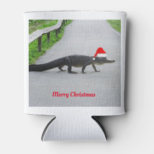 Rafraîchisseur Pour Canette Photo drôle d'un Alligator Joyeux Noël