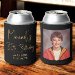 Rafraîchisseur Pour Canette Photo Instagram Black Gold 30th Birthday<br><div class="desc">Célébrez 30 années extraordinaires avec cette photo Instagram noir et or de 30e anniversaire Can Cooler! Doté d'un design chic noir et or, ce refroidisseur personnalisable peut vous permettre de présenter votre photo préférée de style Instagram, ajoutant une touche personnelle et élégante à votre célébration. Parfait pour commémorer le grand...</div>