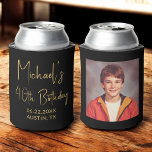 Rafraîchisseur Pour Canette Photo Instagram Black Gold 40th Birthday<br><div class="desc">Célébrez un jalon dans le style avec ce 40e anniversaire Black and Gold Instagram Photo Can Cooler! Doté d'un design élégant noir et or, ce personnalisable peut refroidir vous permet de présenter votre photo préférée de style Instagram, ajoutant une touche personnelle et élégante à votre célébration. Parfait pour marquer le...</div>