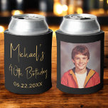 Rafraîchisseur Pour Canette Photo Instagram Black Gold 40th Birthday<br><div class="desc">Célébrez un jalon dans le style avec ce 40e anniversaire Black and Gold Instagram Photo Can Cooler! Doté d'un design élégant noir et or, ce personnalisable peut refroidir vous permet de présenter votre photo préférée de style Instagram, ajoutant une touche personnelle et élégante à votre célébration. Parfait pour marquer le...</div>