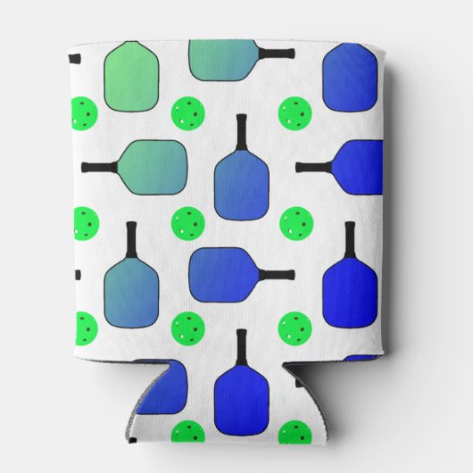 Rafraîchisseur Pour Canette Pickleball Anniversaire Bleu Vert Paddle Ball Beng (Dos)