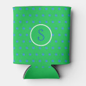 Rafraîchisseur Pour Canette Pickleball bleu Preppy initial vert (Devant)
