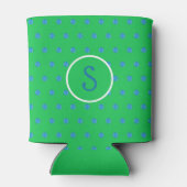 Rafraîchisseur Pour Canette Pickleball bleu Preppy initial vert (Dos)