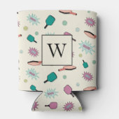 Rafraîchisseur Pour Canette Pickleball ! Motif initial monogramme coloré (Dos)