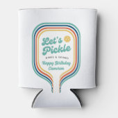 Rafraîchisseur Pour Canette Pickleball Party Pickle Retro Rainbow Stripe (Devant)