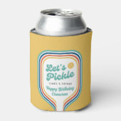 Rafraîchisseur Pour Canette Pickleball Party Pickle Retro Rainbow Stripe (Can devant)