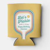Rafraîchisseur Pour Canette Pickleball Party Pickle Retro Rainbow Stripe (Devant)