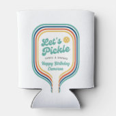 Rafraîchisseur Pour Canette Pickleball Party Pickle Retro Rainbow Stripe (Dos)