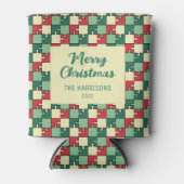 Rafraîchisseur Pour Canette Pièce de puzzle rouge de Noël Géométrique (Devant)
